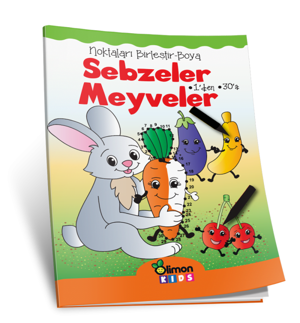 Noktaları Birleştir-Boya Sebzeler Meyveler